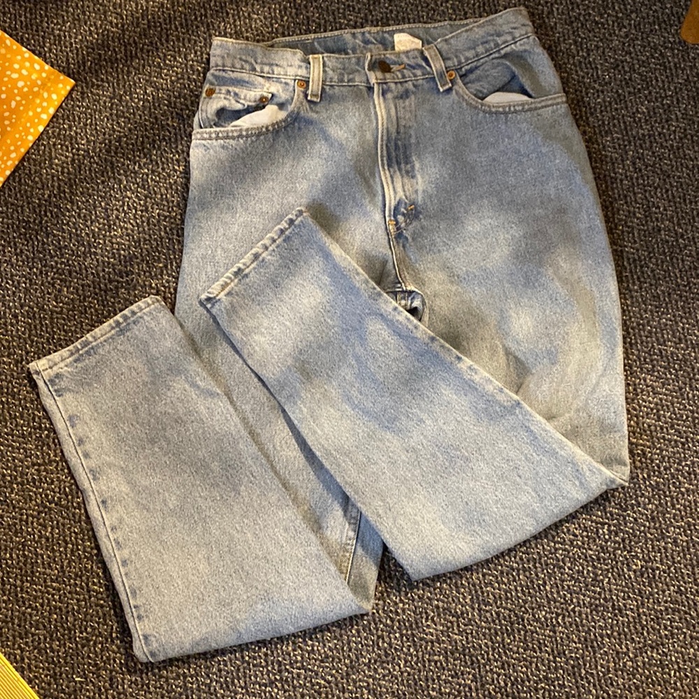 light blue straight-legged levi jeans vintage red tag size 9 woman's #jeans